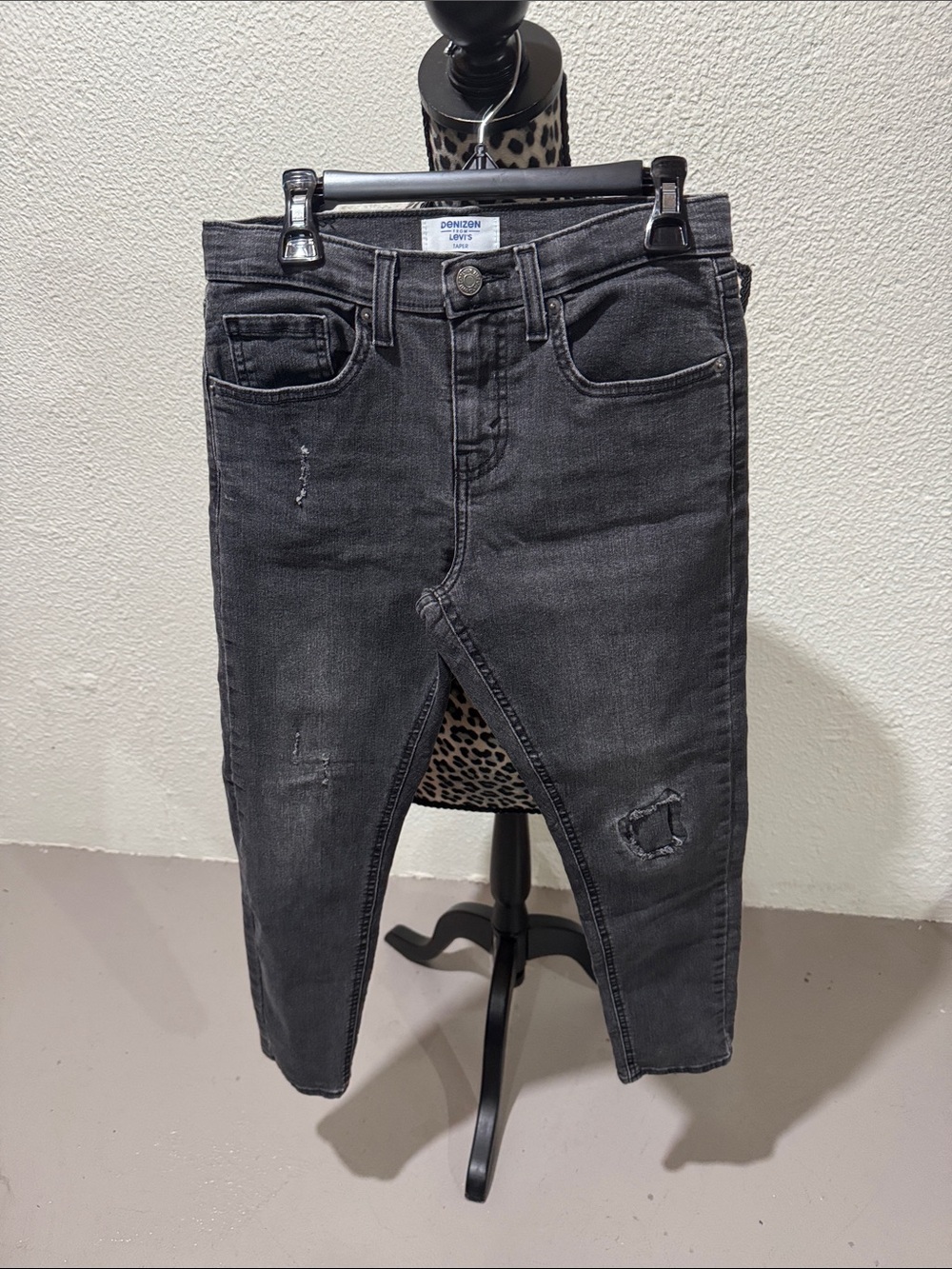 Levi's Charcoal Gray Ripped High-Rise Skinny Jeans